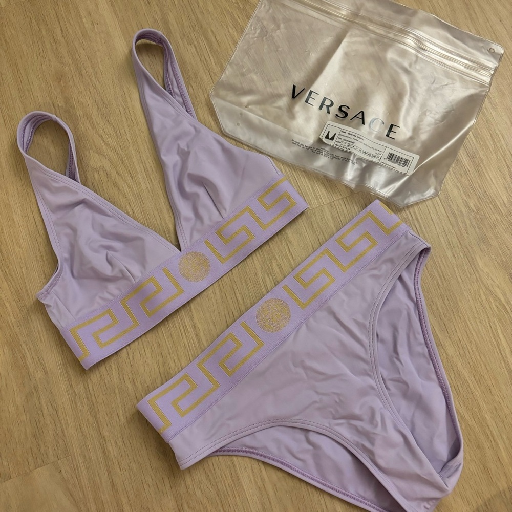 Versace Greca purple bikini